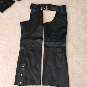 Men’s leather motorcycle chaps